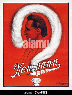 Newmann le Grand - lecteur d'esprit, hypnotiseur, mentaliste - affiche de spectacle avec un point d'interrogation - c 1929 Banque D'Images