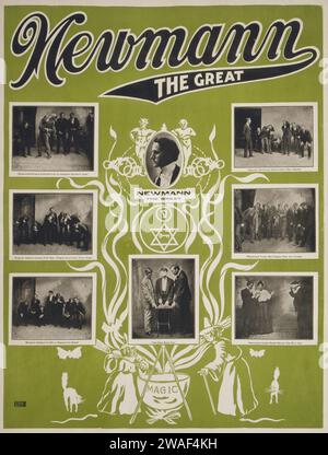 Newmann le Grand - lecteur d'esprit, hypnotiseur, mentaliste - affiche de spectacle avec un point d'interrogation - 1898 Banque D'Images