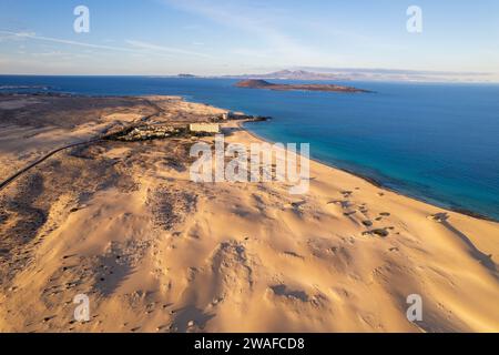 Vue aérienne des dunes de Fuerteventura Banque D'Images