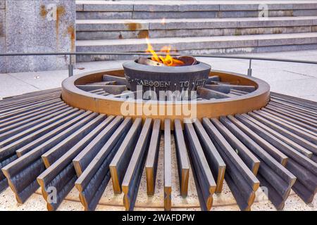 Incendie olympique au Musée Olympique de Lausanne, Suisse Banque D'Images