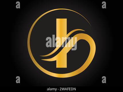 I logo de lettre avec couleur de luxe d'or et modèle de vecteur de conception de monogramme. Illustration de Vecteur