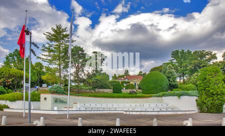 Vue du Musée Olympique de Lausanne, Suisse Banque D'Images