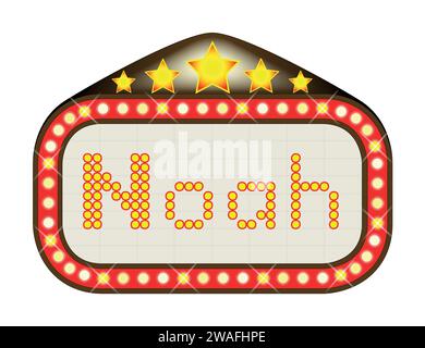 Un nom cinéma ou chapiteau de théâtre avec le texte Noah Illustration de Vecteur