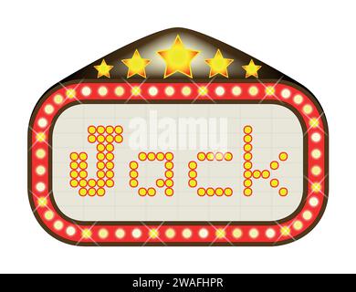 A Nom cinéma ou chapiteau de théâtre avec le texte Jack Illustration de Vecteur