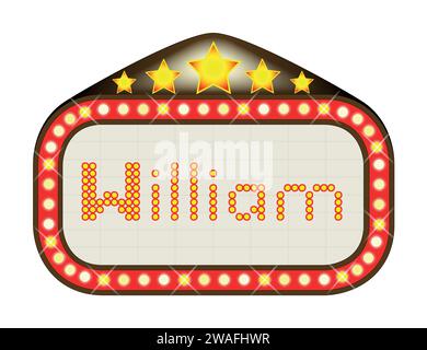 Un nom cinéma ou chapiteau de théâtre avec le texte William Illustration de Vecteur