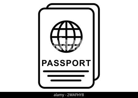 icône passeport. icône associée au document de voyage principal. style d'icône de ligne. illustration de l'élément Illustration de Vecteur