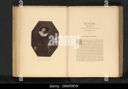 Reproduction d'un portrait peint d'un homme inconnu par Theodorus de Keyser, Joseph Maes, d'après Theodorus de Keyser, c. 1873 - dans ou avant 1878 tirage photomécanique Anvers personnes historiques Banque D'Images