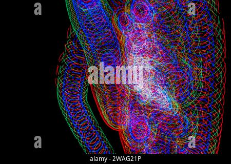 Les mouvements abstraits ont mené des lumières sur le fond sombre Banque D'Images