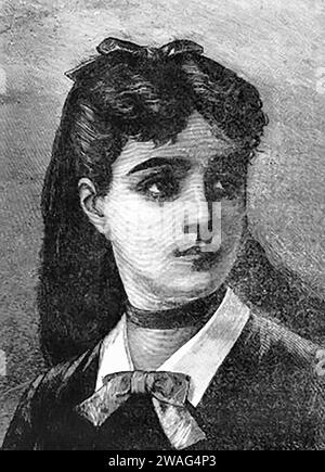 Sophie Germain. Portrait de la mathématicienne, philosophe et physicienne française, Marie-Sophie Germain (1776-1831), illustration de 1880 Banque D'Images