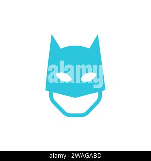 Symbole d'icône de héros avec masque, à partir de l'ensemble d'icônes bleues Illustration de Vecteur