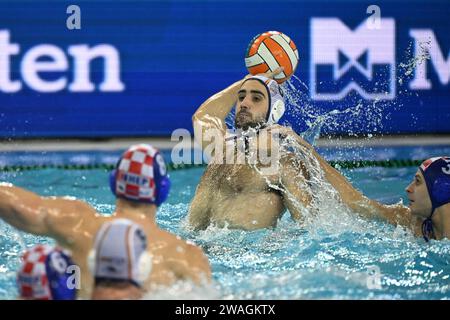 Dubrovnik, Croatie, 040124. Championnat d'Europe de water-polo 2024. Tour préliminaire, groupe A. Espagne - Croatie. Photo : Tom Dubravec / CROPIX Dubrovnik Croatie Copyright : xCROPIXxTomxDubravex td spanjolska hrvatska30-040124 Banque D'Images