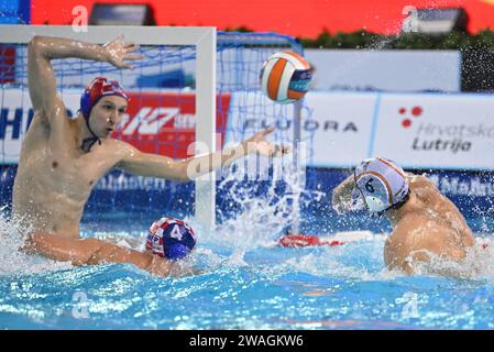 Dubrovnik, Croatie, 040124. Championnat d'Europe de water-polo 2024. Tour préliminaire, groupe A. Espagne - Croatie. Photo : Tom Dubravec / CROPIX Dubrovnik Croatie Copyright : xCROPIXxTomxDubravex td spanjolska hrvatska22-040124 Banque D'Images