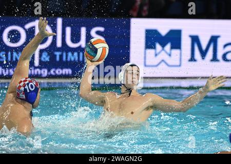 Dubrovnik, Croatie, 040124. Championnat d'Europe de water-polo 2024. Tour préliminaire, groupe A. Espagne - Croatie. Photo : Tom Dubravec / CROPIX Dubrovnik Croatie Copyright : xCROPIXxTomxDubravex td spanjolska hrvatska58-040124 Banque D'Images