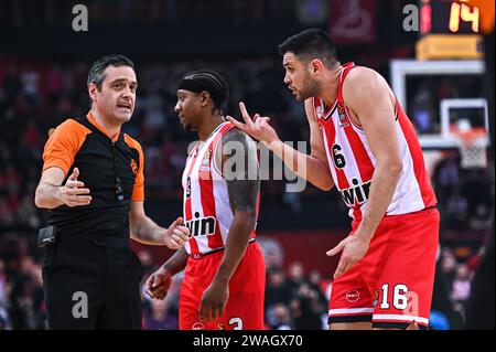 Pirée, Grèce. 04 janvier 2024. 16 Kostas Papanikolaou de l'Olympiacos Pirée lors de l'Euroleague, ronde 19, match entre l'Olympiacos Pirée et L'AS Monaco au Peace & Friendship Stadium le 4 janvier 2024, au Pirée, Grèce crédit : Agence photo indépendante/Alamy Live News Banque D'Images