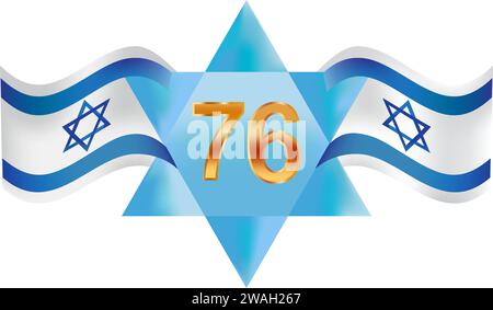 Célébration du jour de l'indépendance d'Israël (Yom Ha'atzmaut) Illustration de Vecteur