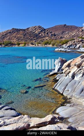 Côte rocheuse de Kolymbithres, Grèce, Cyclades, Paros Banque D'Images