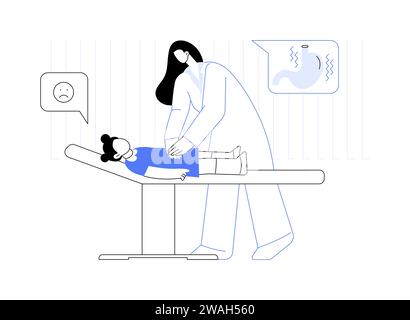 Problèmes chroniques d'estomac chez l'enfant illustration vectorielle abstraite de concept. Illustration de Vecteur