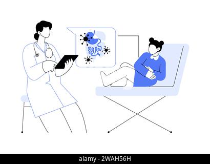 La grippe d'estomac chez l'enfant illustration vectorielle abstraite de concept. Illustration de Vecteur