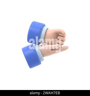 Geste D'AIDE asl. Geste de la main, paume et poing. Communication non verbale. Gestes de langage. illustration 3d conception plate. Hand icon.3D rendu sur whit Banque D'Images