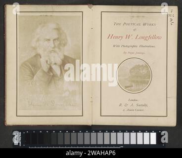 Les œuvres poétiques de Henry W. Longfellow, Henry Wadsworth Longfellow, v. 1877 livre London Photography support. papier. imprimé albumen en cuir Banque D'Images