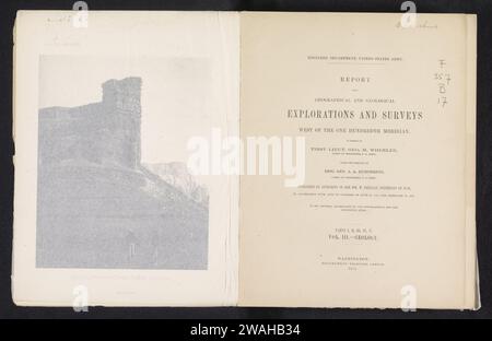 Rapport sur les explorations et levés géographiques et géologiques à l'ouest du centième méridien, vol. III - Geology, livre de 1875 Washington D.C. Cardboard. collotype de papier Banque D'Images