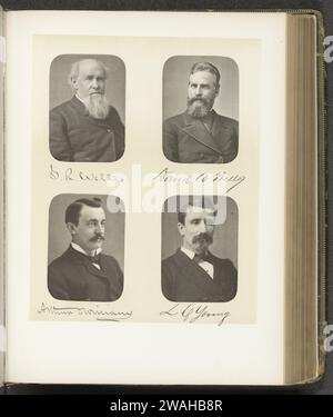 Portraits de quatre membres de la chambre basse de l'État de New York, vers 1872 - dans ou avant 1882 impression photomécanique en haut à gauche H. Tuthill, en haut à droite Russell M. Tuttle, en bas à gauche Cornelius van Buren, en dessous de William H. Waring. États-Unis d'Amérique papier collotype personnes historiques (portraits et scènes de la vie) (+ tête (et épaules) (portrait)) Banque D'Images