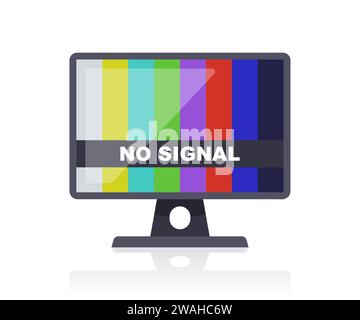 Aucun signal TV. illustration vectorielle plate. Illustration de Vecteur