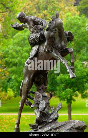 Texas Cowboy statue, Texas Capitol Complex, Austin, Texas Stock Photo