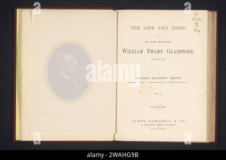 The Life and Times of the Right Honourable William Ewart Gladstone volume II, George Barnett Smith, 1880 livre Glasgow paper. carton. impression de lin (matériel) Banque D'Images