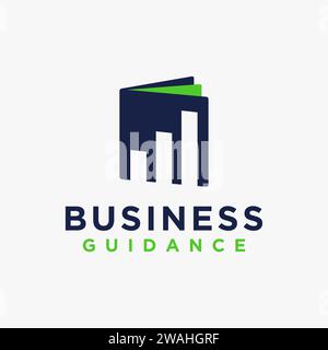 Modèle de vecteur d'icône de logo de livre d'orientation de financement d'entreprise sur fond blanc Illustration de Vecteur