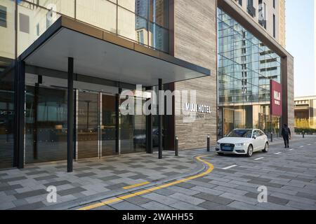 SHENZHEN, CHINE - 22 NOVEMBRE 2019 : entrée au Muji Hotel Shenzhen. Banque D'Images