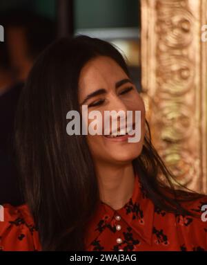 Mumbai, Inde. 04 janvier 2024. L'actrice indienne Katrina Kaif réagit lors d'une conférence de presse pour son prochain thriller romantique indien 'Joyeux Noël' à Mumbai, en Inde, le 4 janvier 2024. (Photo de Indranil Aditya/NurPhoto)0 crédit : NurPhoto SRL/Alamy Live News Banque D'Images