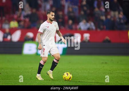 Jesus Joaquin Fernandez 'Suso' de Sevilla FC lors du match de football de championnat d'Espagne de Liga entre Sevilla FC et Athetic Club le 4 janvier 2024 au stade Ramon Sanchez-Pizjuan à Séville, Espagne Banque D'Images