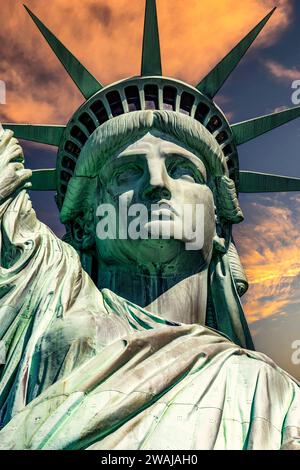 Incroyable photo de la Statue de la liberté avec sa couronne et sa