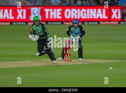 Adélaïde, Australie. 31 décembre 2023. Action pendant le match de Big Bash League masculin entre les attaquants d'Adelaide et les Melbourne Stars à l'Adelaide Oval. Banque D'Images