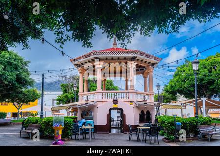 Place centrale, Plaza de los Remedios, à Buenavista sur Tenerife Banque D'Images