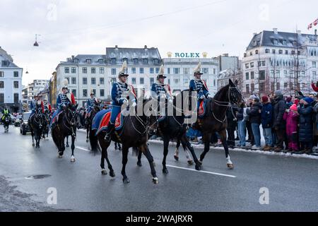 Reine Margrethe II Ride en Golden Carriage Banque D'Images