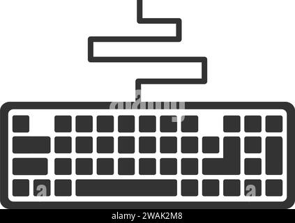 Image vectorielle de clavier d'ordinateur, l'image est une icône présentant une conception de clavier d'ordinateur. C'est une image vectorielle de haute qualité avec une forme rectangulaire. Illustration de Vecteur