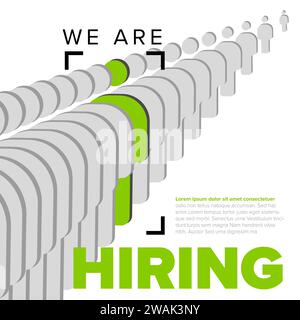 Nous embauchons un modèle de circulaire minimaliste - à la recherche de nouveaux membres de notre équipe embauchant un nouveau membre collègues de notre équipe d'organisation de l'entreprise Illustration de Vecteur
