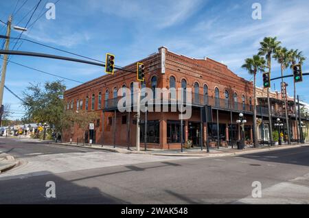 Les rues de Ybor City à Tampa, Floride, États-Unis Banque D'Images