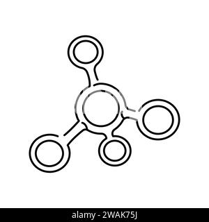 Icône de ligne de couleur de molécules. Micro-organismes microbes, bactéries. Elément isolé par vecteur. Contour modifiable. Illustration de Vecteur