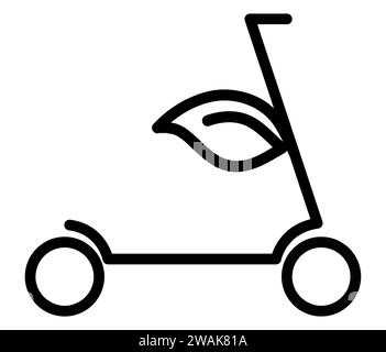 ECO Kick scooter icône ECO Kick scooter signe vecteur énergie verte Illustration de Vecteur