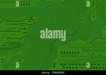 Circuit imprimé vert - carte mère - arrière-plan abstrait de technologie Banque D'Images