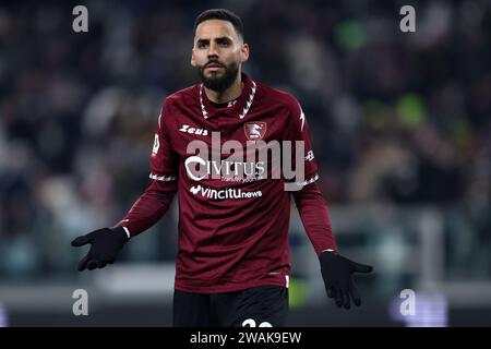 Torino, Italie. 04 janvier 2024. Dylan Bronn de nous Salernitana gestes lors du match Coppa Italia entre Juventus FC et nous Salernitana au stade Allianz le 4 janvier 2024 à Turin, Italie . Crédit : Marco Canoniero/Alamy Live News Banque D'Images