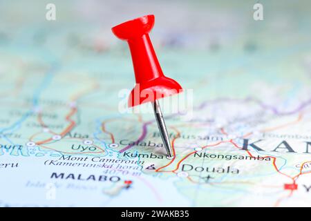 Kumba, Cameroun PIN sur la carte Banque D'Images