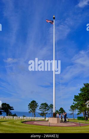 France, Calvados, Colleville-sur-Mer, plage du débarquement d'Omaha Beach, cimetière américain de Colleville-sur-Mer Banque D'Images
