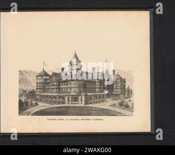 Production photographique d'un dessin de conception pour un hôtel à Altadena, Anonyme, c. 1879 - en 1889 ou avant impression photomécanique États-Unis d'Amérique papier collotype hôtel, hôtellerie, auberge Banque D'Images