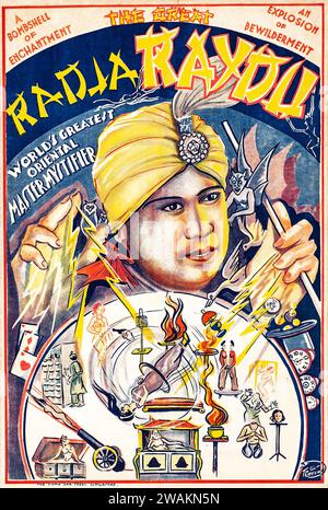 Affiche Magic Show - Magician Radja Raydu, Oriental Master Mystifier (c. 1945) affiche singapourienne Banque D'Images