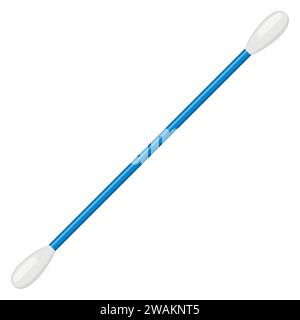 Coton-tige isolé sur fond blanc. Soins et hygiène. Illustration vectorielle Illustration de Vecteur