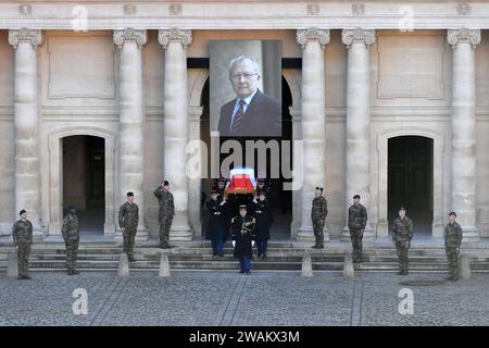 Paris, France. 05 janvier 2024. Julien Mattia/le Pictorium - hommage national à Jacques Delors aux Invalides - 05/01/2024 - France/Ile-de-France (région)/Paris - hommage national à Jacques Delors à l'Hôtel National des Invalides, Paris, 5 janvier 2024 crédit : LE PICTORIUM/Alamy Live News Banque D'Images